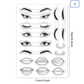 eyes clear stamps Face lips card NEW Free Shipping