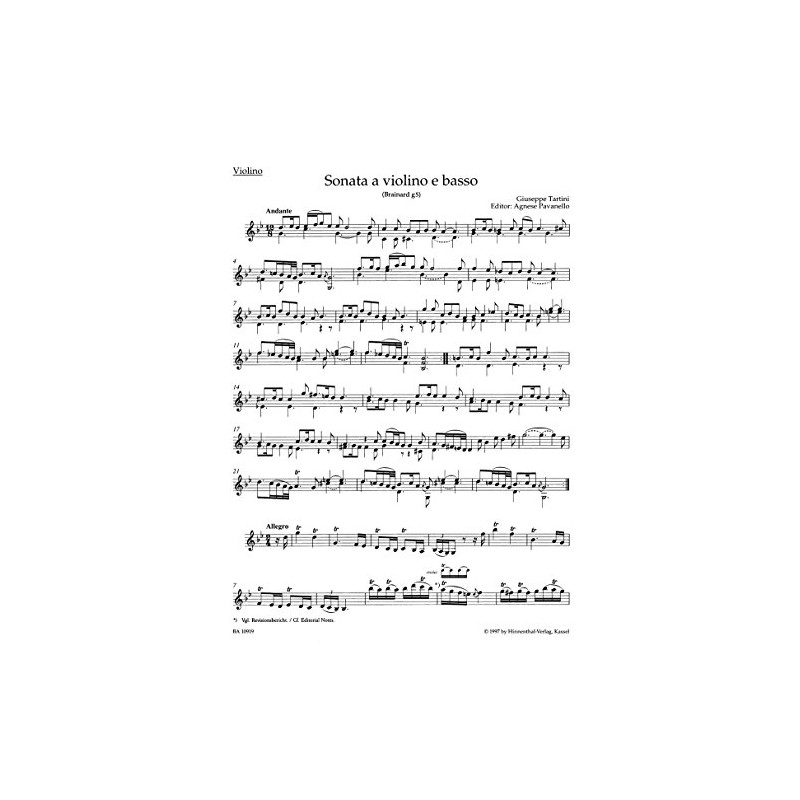 Sonata for Violin and Basso continuo in G minor Devil's