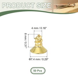 YELARXI Brass Wood Screws Self Tapping Screws, M4 x 8 mm Flat Cross Head Fit for Door Hinges Electronics Furniture (50 Pack, Gold Tone)