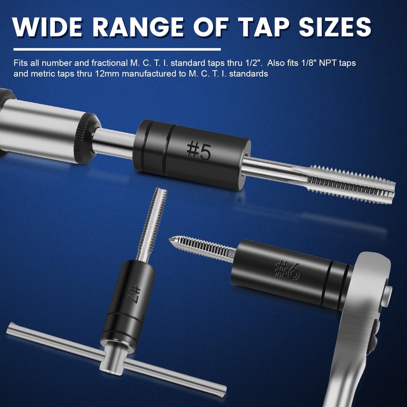 DikTalk 70500 Tap Socket Set, 8-Piece 1/4" & 3/8" Drive