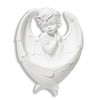 White Resin Guardian Angel Holy Water Font Religious Gift