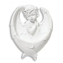 White Resin Guardian Angel Holy Water Font Religious Gift