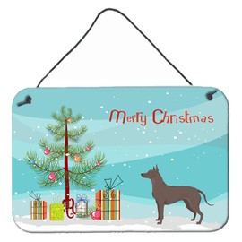 Caroline's Treasures CK3570DS812 Mexican Hairless Dog Xolo Christmas Tree Wall or Door Hanging Prints Aluminum Metal Sign Kitchen Wall Bar Bathroom Plaque Home Decor, 8x12, Multicolor