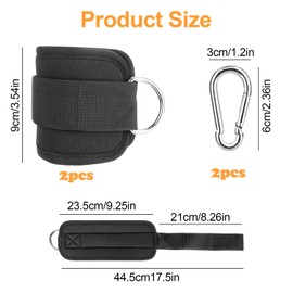 RUCUDIM Ankle Straps Ankle Restraints, Adjustable Ankle Straps, Sports Foot Cuffs Fitness, with D-Rings Carabiner for Fitness Training Men and Women Leg Extenders Pack of 2