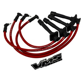 VMS RACING 93-97 10.2mm High Performance Engine Spark Plug Ignition Wires Wire Set in RED Compatible with Toyota Corolla 93 94 95 96 97 1993 1994 1995 1996 1997