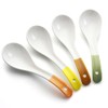 YFWOOD 4pcs Astragalus Spoons, 6.3 inches (16 cm), Ceramic Flower