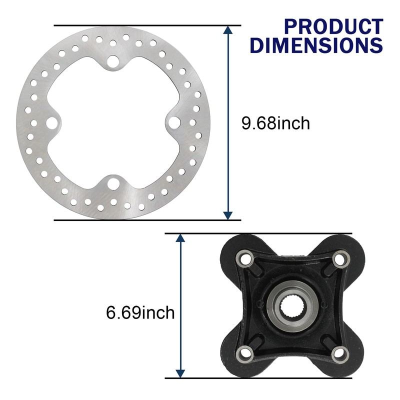RALBDX Front/Rear Wheel Hub Bearing Studs Brake Rotor Compatible With