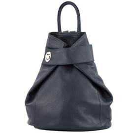 modamoda de - T179 - Italian Women's Leather Backpack Bag, darkblue