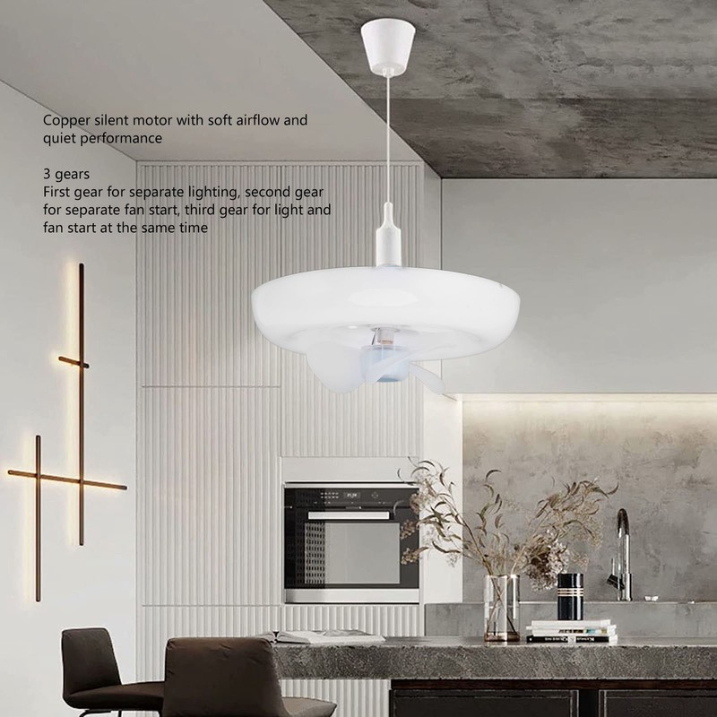 E27 LED Ceiling Fan Light Small Noiseless LED Fan Modern