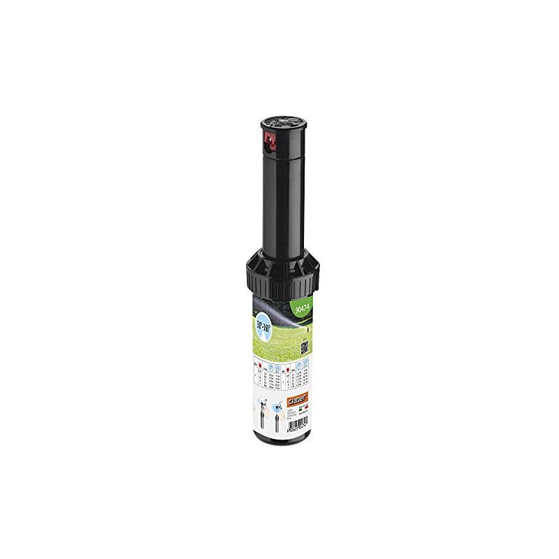 Claber 87320 Adjustable Sprinkler with Interchangeable nozzles, Nero/Arancione/Grigio, 70x55x150 cm
