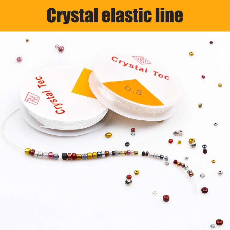 SULIVES 4 Clear Elastic Thread - 0.8mm Strong & Stretchy
