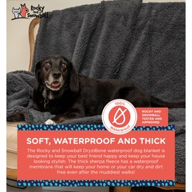 Waterproof Dog Blankets for Large Dogs Washable - Sherpa Dog Blanket for Bed, Pet Covers for Couches and Sofas, Cars 60x80