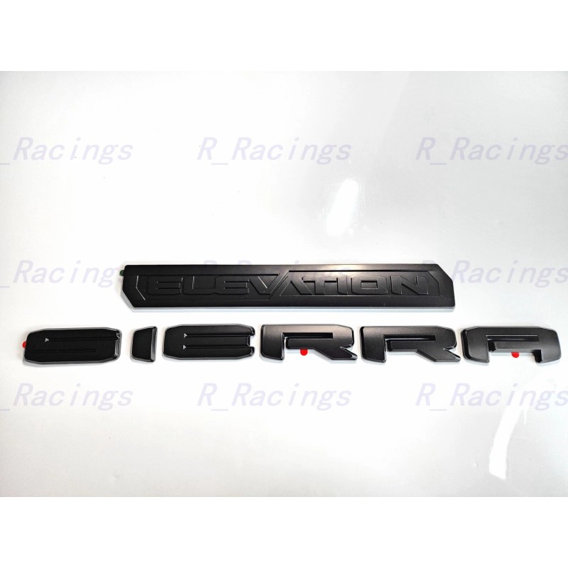 GMC Overlay 2PCS Matte black Rear Sierra Elevation Emblem 2019-2023
