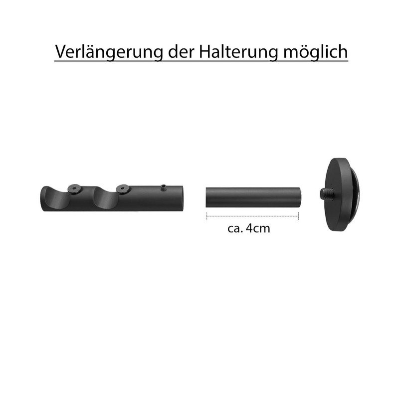 MDEKOR Wall Bracket 2-Track Black Matt P Wall Bracket with