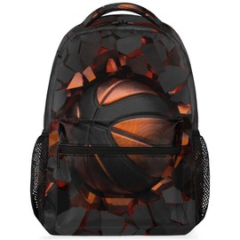 UIWOLTIK Painting Basketball Crash School Backpack for Girls Boys Kids, Travel Backpack Lightweight Water Resistant School Bag Student Bookbag Laptop Backpack,Casual Travel Camping Hiking Daypack