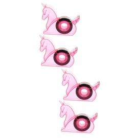Healeved 4pcs Cute Tape Dispensers Practical Desk Holders for Office and School Supplies and Adorable Multi-functional Tape Cutters Pink for Scrapbooking and Arts