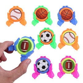 YZZT 8PCS Mini Catapult Frisbee, Elastic Potential Energy Launch Frisbee, Ball Theme Frisbee, Stress Relief Toys, Toys for 4 Years Old to Adults, Outdoor and Indoor Play