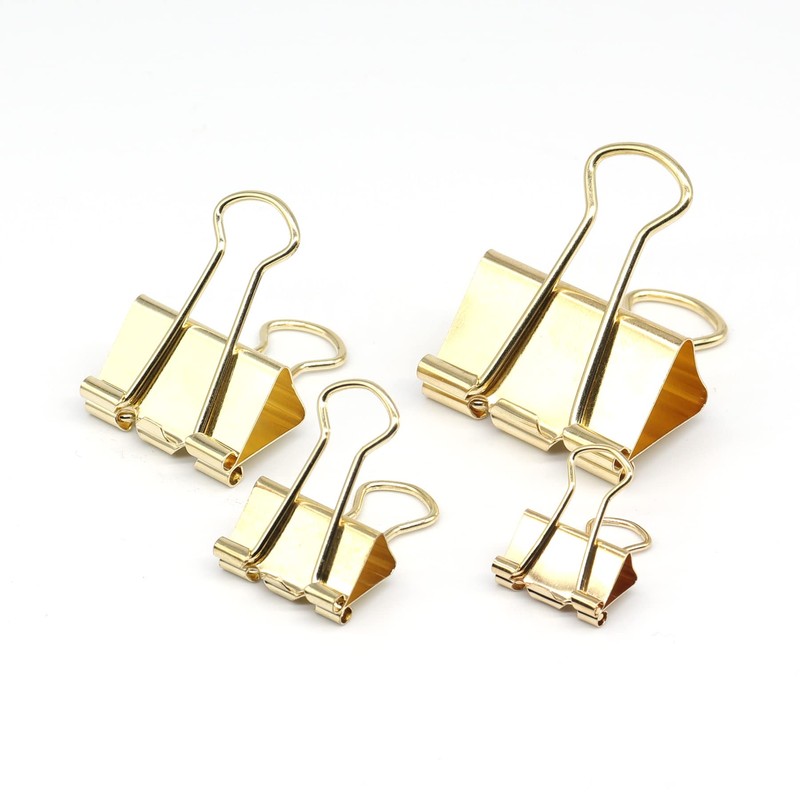 Binder Clip Paper Clamps, Assorted Sizes (Mini, Small, Medium, Large),