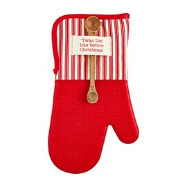 Mud Pie Christmas Silicone Oven, mitt 12" x 7" | whisk 8" | spoon 7", Bite