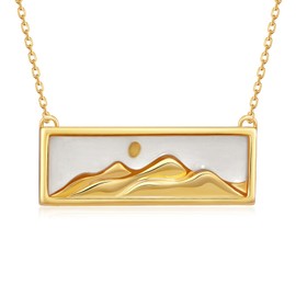 qielizhu Mustard Seed Necklace 925 Sterling Silver 14k Gold Plated Mountain Necklace for Women Faith of A Mustard Seed Christian Gifts Faith Jewelry