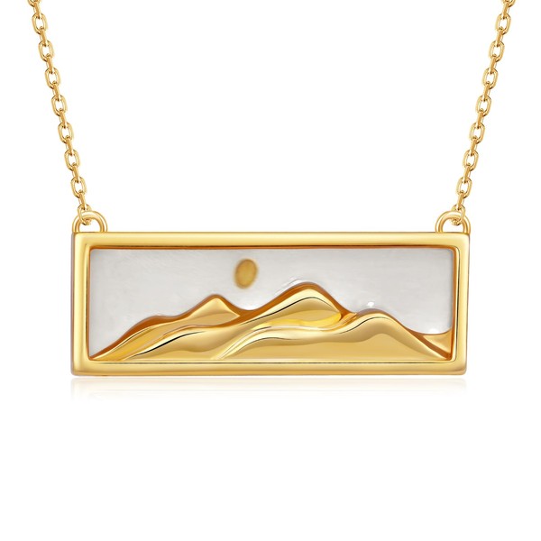 qielizhu Mustard Seed Necklace 925 Sterling Silver 14k Gold Plated