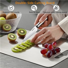 GNEL Titanium Cutting Board For Kitchen, Titanium Cutting Boards Set of 3, Food Grade Quality, Easy To Clean And Will Not Absorb Odors, Chopping board For Kitchen Or Outdoor, Dishwaser Safe