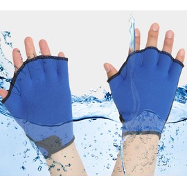 Aquatic Gloves 1 Pair Swimming Webbed Gloves Water Resistance Training Paddles Adult Adjustable Diving Hand Equipment Men Women Fitness Surfing Sports Hand Fins Swimmer Elastic Duck Web Hand Wear