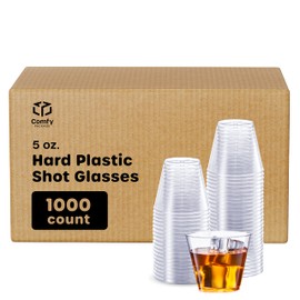 Comfy Package [Case of 1,000 5 oz. Hard Plastic Tumblers, Clear Plastic Cups - Plastic Cups for Party, Cocktails, and Events