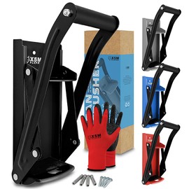 16oz 12oz metal Can Crusher Wall Mounted，Aluminum Can Crushers Heavy Duty，Can Crushers for Recyclings With Bottle Opener and Non-Slip Mat for Recycling，Home Improvement Must Haves (Black)