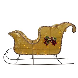 Northlight Lighted Shiny Sleigh Outdoor Christmas Decoration - 36" - Gold - Clear Lights