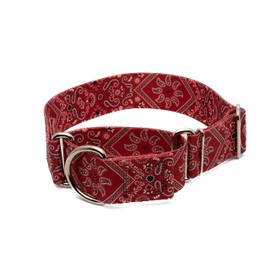 Country Brook Petz - Red Bandana Martingale Dog Collar - Country and Western Collection with 8 Rustic Designs (1 1/2 Inch, Medium)