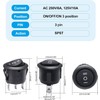 Taiss/8Pcs Round Rocker Toggle Switch Black AC 250V/10A 125V/12A ON/OFF/ON
