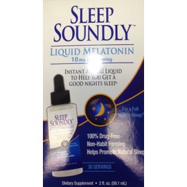 Sleep Soundly Melatonina líquida de 10 mg, fórmula de sueño de acción instantánea, 30 porciones, 2 onzas líquidas (paquete de 1)