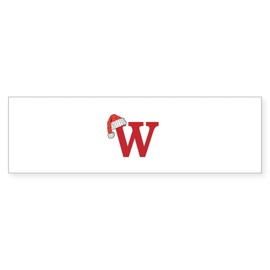 CafePress Letter W Christmas Monogram Bumper Sticker Sticker (Bumper 50 pk)