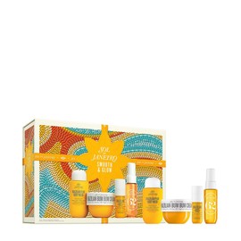 Sol de Janeiro Gift Set - Smooth & Glow Body Routine | Travel Size Bum Bum Minis including Bum Bum Cream, Brazilian Play Body Wash, Cheirosa 62 Mist, and Brazilian Kiss Lip Balm