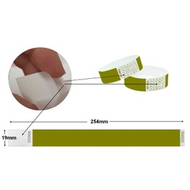 Tyvek Wristbands 3/4 inch 100 Pack, Paper Like Bracelets Used for Events, Nightclubs, waterparks etc. Gold