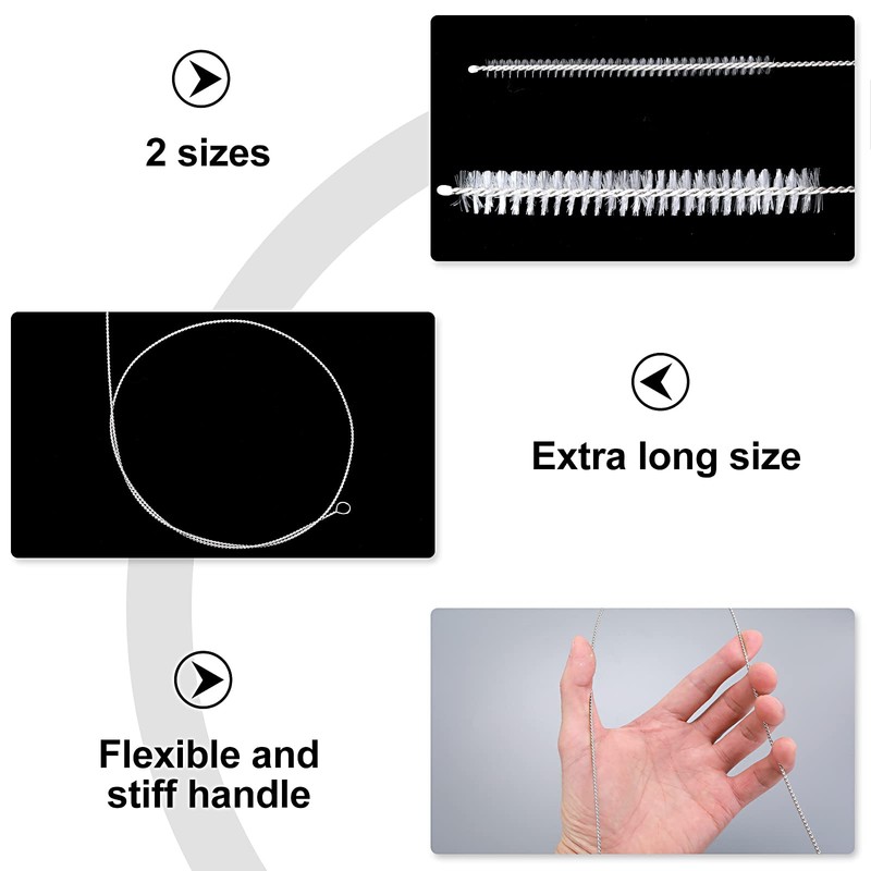 4 Pcs Extra Long Pipe Cleaners with Soft Nylon Bristles