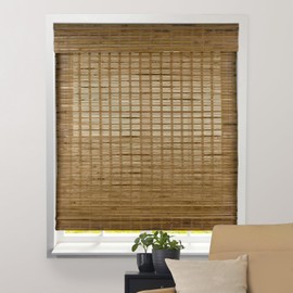 ARLO BLINDS Bamboo Roman Shades w/Valance 36" W x 60" H, Dali Native