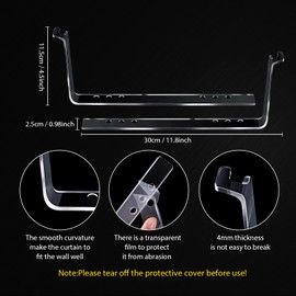 8 Pcs Shower Splash Guards Curtain Clips Set for Shower Liners and Curtains to Keep Water Windproof Acrylic Adhesive Clear Curtain Holder