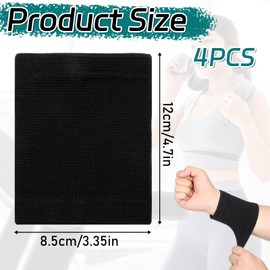 YQQYG 4Pcs Wrist Compression Sleeve, Soft Elastic Wrist Brace, Carpal Tunnel Wraps Protector for Fitness Sport Weightlifting Typing