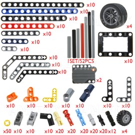 AIMATRIX 417Pcs Technic-Parts Gears and Tracks,ompatible with Mainstream Building Block Brands,axle-Pin-Connectors Cross shafts-Motor-Pins-Beam Kits,MOC Arts for Building Kits.