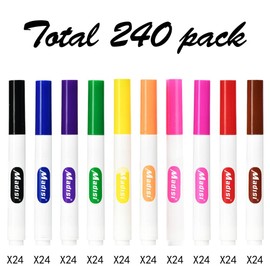 Madisi Washable Markers, Broad Line Markers, Assorted Colors, Classroom Bulk Pack, 240 Count