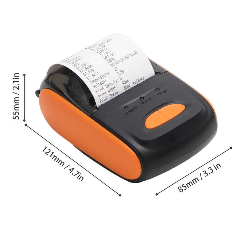 Receipt Printer Portable 58mm Mobile Thermal Printer Wireless BT Mini