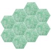 Set of 10 Hexagon Felt Pinboard Tiles + 50 Push