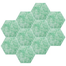 Set of 10 Hexagon Felt Pinboard Tiles + 50 Push Pins, 5.9 x 7 x 0.43 inch - Notice Memo Bulletin Boards with Push Pins for Home Decor and Office, Decorative Pinboard for Kids