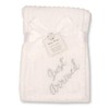 Baby Coral Fleece Stripe Wrap Blanket Embroidery