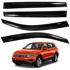 AUXKO Rain Guards for Volkswagen (VW) Tiguan 2025-2018, Window Vent Visors Accessory - Tape-On Rain Guard Window Visor for Volkswagen Tiguan Auto Car, Side Window Wind Deflectors & Visors Smoke Black