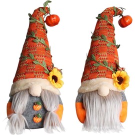 Autumn Gnome Decoration, Pack of 2 Gnome Gnome Autumn Decoration, Autumn Gnome Plush Thanksgiving Decoration, Figures Faceless Doll Plush for Farmhouse, Holiday Table Christmas