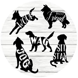 Andreas Silicone TR-GGGD Good Dogs Non-Slip 8" Trivet/Pot Holder/Hot Pad, 100% Cotton, Dishwasher Safe, Hot Dishes, Protect Hair Iron, Safe up to 600°F