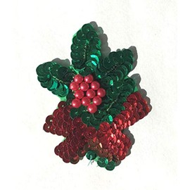 Mistletoe Christmas Beaded Sequined Sew-On Applique Patch (Pack of 3)